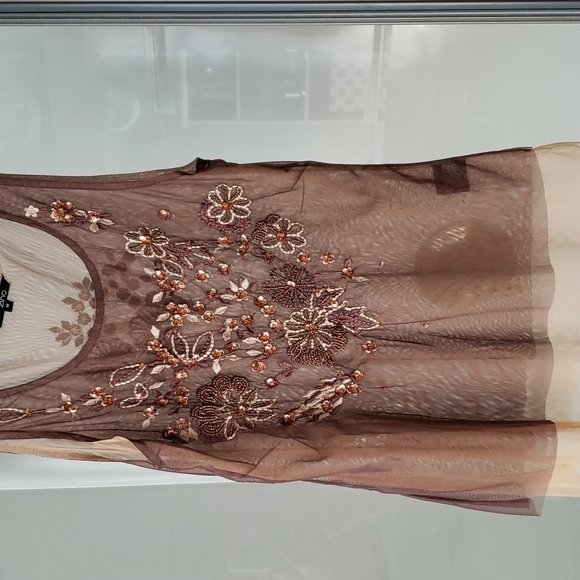 Ombre skirt with beading NY and co. Size 4 and sequin sheer beaded shell - Picture 4 of 5